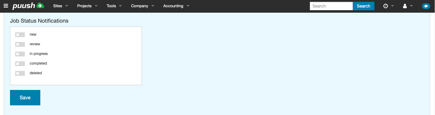 Job status notifications