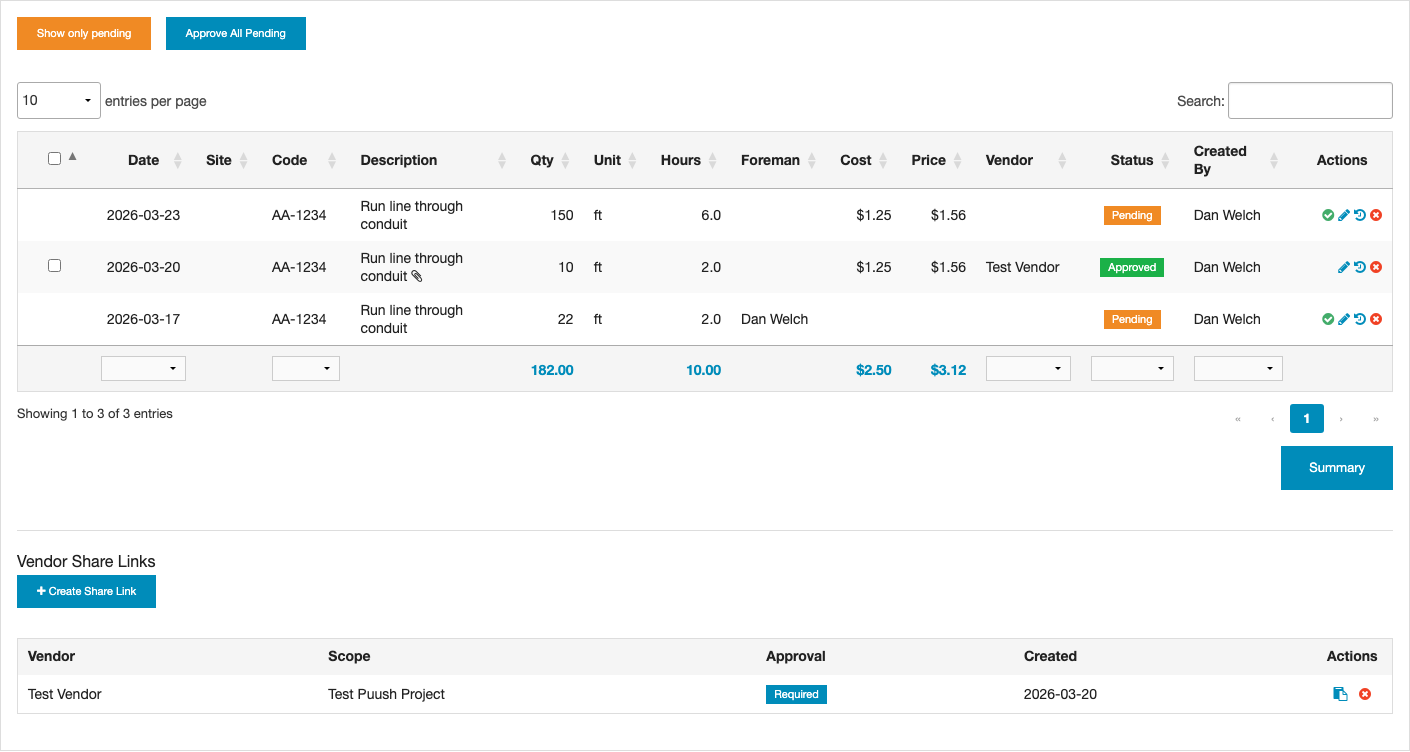 Pending production badge